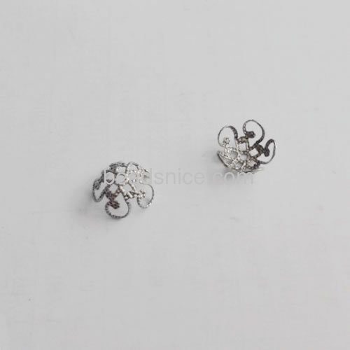Flower bead cap metal beads cup bead cap hollow filigree beads cap wholesale jewelry accessory stainless steel handmade