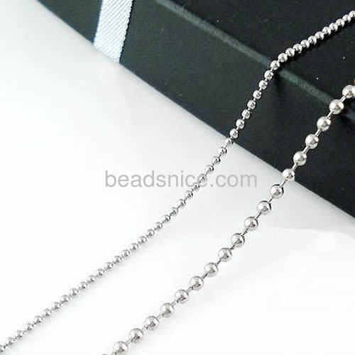 Ball necklace chain bead chain with 1.5mm width ball link type wholesale jewelry chain accessories stainless steel DIY
