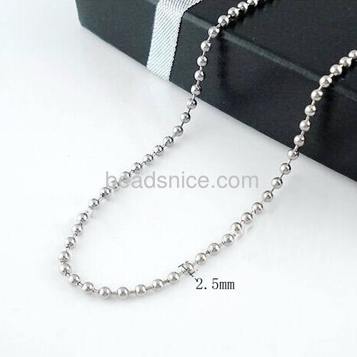 Ball necklace chain bead chain with 1.5mm width ball link type wholesale jewelry chain accessories stainless steel DIY