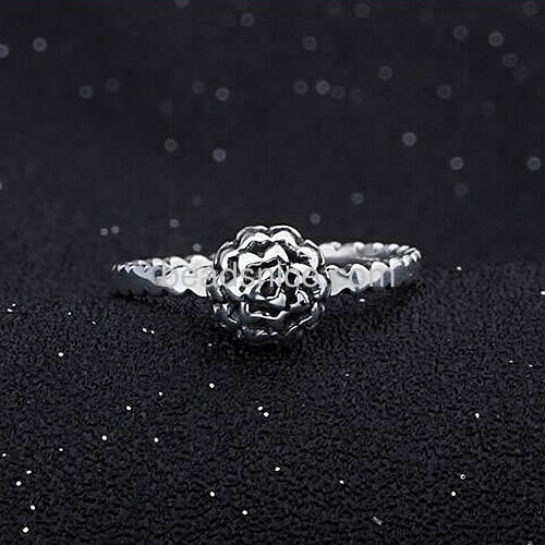 Finger ring retro personalized small bud opening ring for women wholesale fashion rings jewelry findings Thai silver gifts