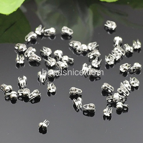 Beads tips necklace end tips clamshell bead tip wholesale jewelry accessories DIY stainless steel fit 1.5mm beads