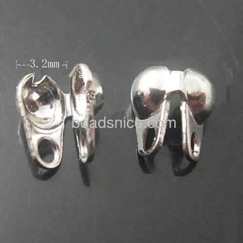 Bead tip clamshell bead tips fit necklace wholesale jewelry findings DIY stainless steel fit 3.2mm beads