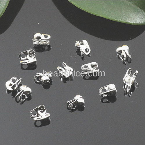 Open clamshell bead tips ball chain connector wholesale jewelry accessories stainless steel fit 4.5mm beads