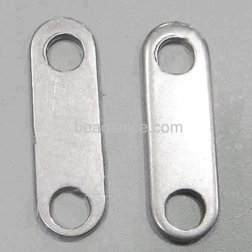 Metal stamping blanks for pendant bracelets wholesale jewelry accessories DIY stainless steel rectangular two holes