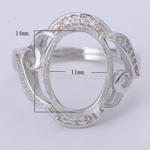 Semi mount ring settings finger prong ring opening mountings ring base wholesale rings jewelry making supplies sterling silver o