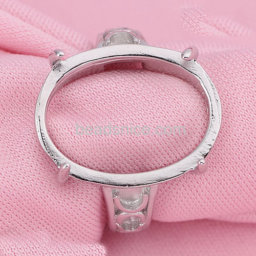Women ring base prong finger ring opening mountings tray wholesale jewelry making supplies sterling silver oval adjustable DIY
