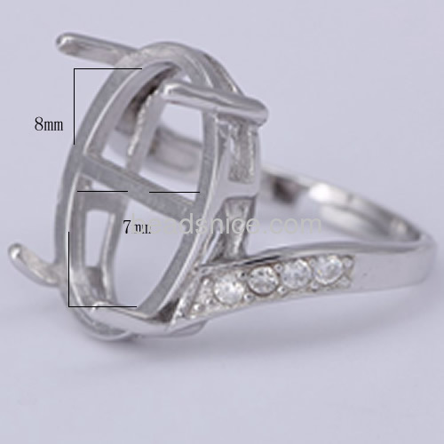Women rings settings semi mount ring setting prong ring jewelry making 925 sterling silver adjustable