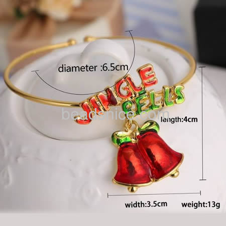Christmas bracelets jingle bell bracelet fashionable jewelry making brass lead-safe nickel-free