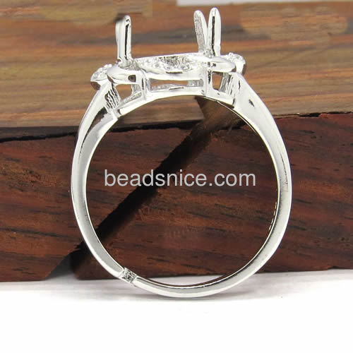 925 sterling silver ring setting wholesale jewelry accessories flower CZ ring open mountings Korean fashion