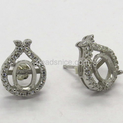 Fashion earring for women stud earrings settings wholesale jewelry accessories heart shaped DIY gifts