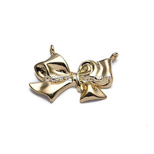 Bow pendants charms new design pendant connector wholesales jewelry connector brass DIY gift for friends