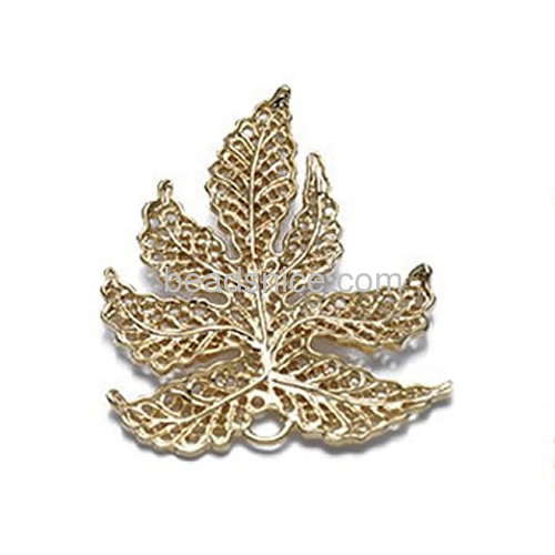 Maple leaf pendant natural leaf pendants charms for women wholesale jewelry findings brass vintage style gifts