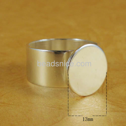 Sterling silver ring blanks flat pad open adjustable finger rings base wholesale jewelry settings DIY personalized gifts