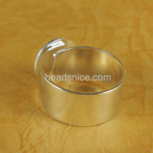 Sterling silver ring blanks flat pad open adjustable finger rings base wholesale jewelry settings DIY personalized gifts