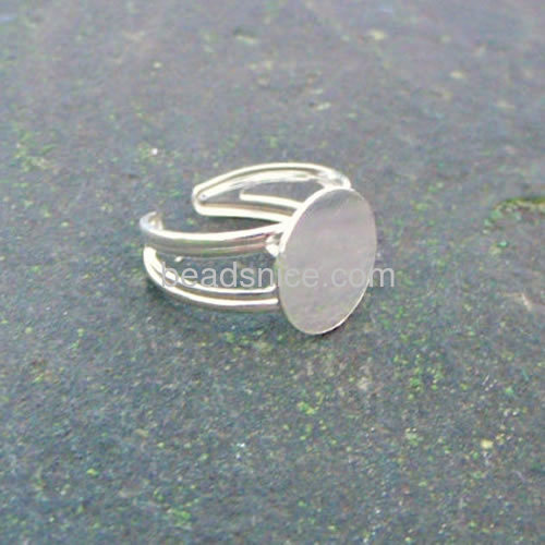 Sterling silver ring blanks base initial finger rings flat pad wholesale fashionable jewelry making DIY gift for her