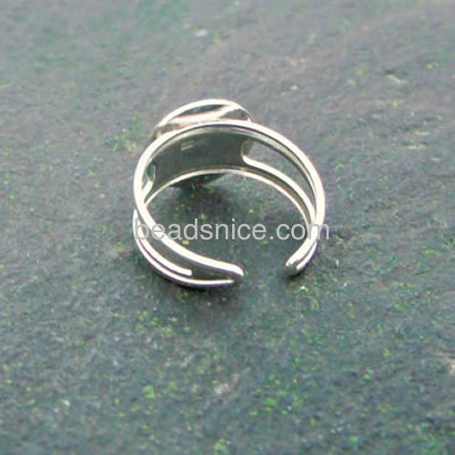 Sterling silver ring blanks base initial finger rings flat pad wholesale fashionable jewelry making DIY gift for her