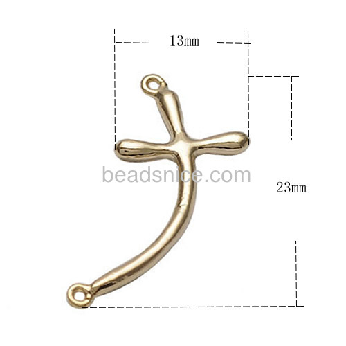 Cross pendant connector personalized pendants charms fit necklace bracelet wholesale fashion jewelry component brass chic gifts