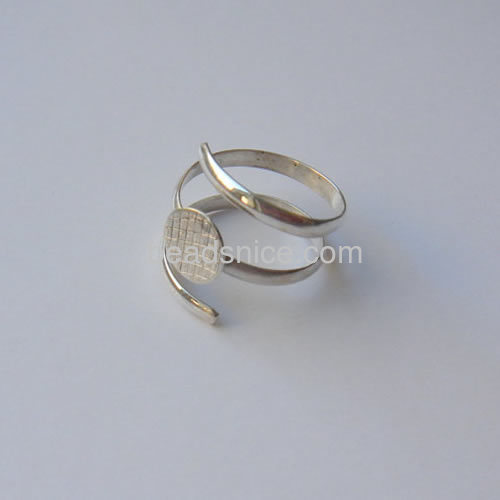 Fashion finger ring base spiral initial rings blanks settings wholesale jewelry making handmade chic gifts DIY