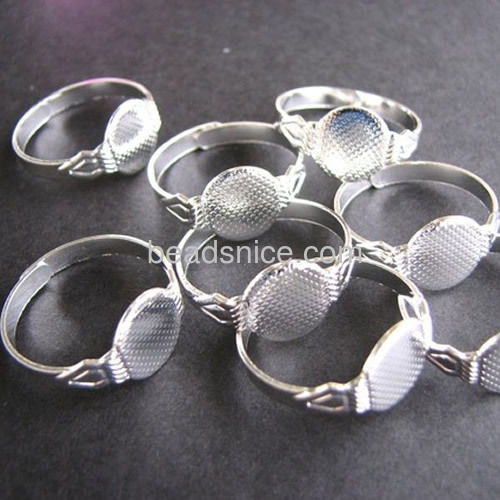 Fashion ring blanks base settings cabochon ring with 10mm pad for gluing wholesale jewelry making sterling silver vintage
