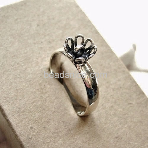 Engagement ring settings ring base blanks flower flame mountings wholesale fashionable jewelry rings accessories sterling silver