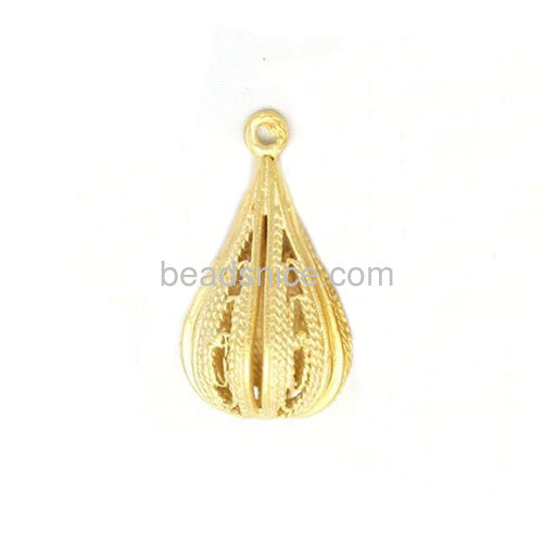 Pendants charms filigree teardrop pendant hollow pendants fit necklace bracelet wholesale fashion jewelry accessories DIY brass