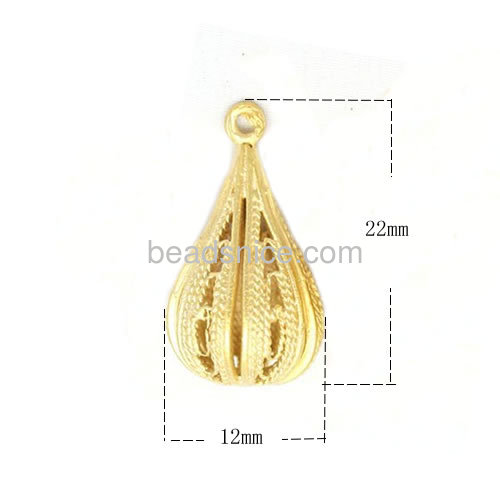 Pendants charms filigree teardrop pendant hollow pendants fit necklace bracelet wholesale fashion jewelry accessories DIY brass