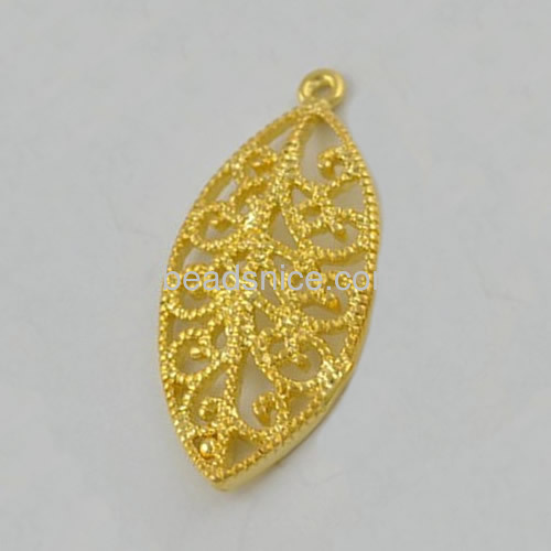 Leaf pendant filigree leaf pendants charms hollow craft fit necklace bracelet wholesale jewelry making supplies brass DIY