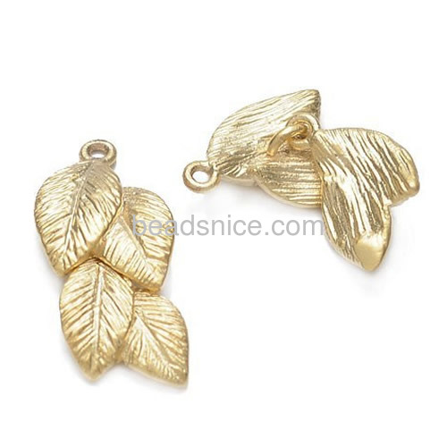 Natural leaf necklace pendant minimalist pendants for women unique design wholesale jewelry accessories findings brass DIY