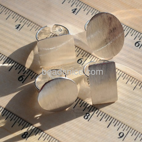 Flat rectangular ring base adjustable finger ring set rings blanks flat pad wholesale jewerly findings sterling silver handmade