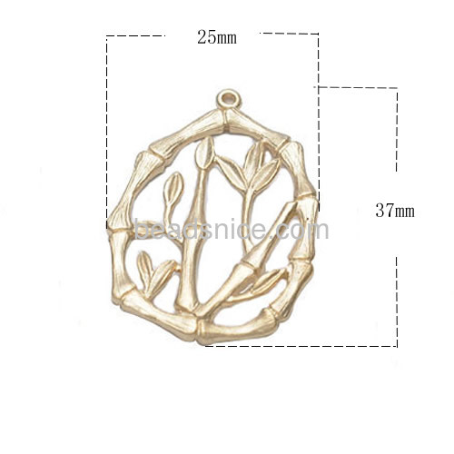 Leaf pendants charms bamboo leaf pendant necklace bracelet filigree craft wholesale fashion jewelry components brass DIY