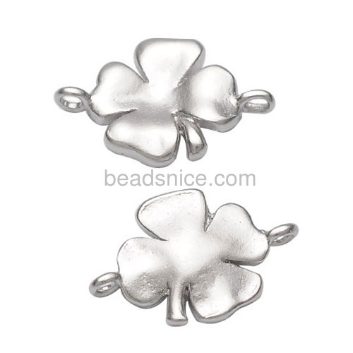 Four leaf clover pendant connector tiny connectors fit bracelet necklace wholesale fashion jewelry connector brass DIY