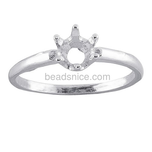 Engagement ring base 6 prong ring blanks settings wholesale jewelry making supplies sterling silver DIY