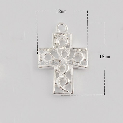 Cross pendant filigree hollow necklace pendants unique design wholesale fashion jewelry making supplies brass DIY gifts