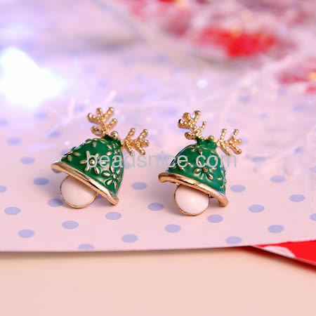 Stud earrings woman Christmas tree earring design wholesale jewelry findings alloy Christmas gift for her
