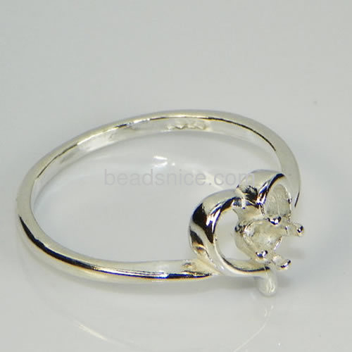 Ring base prong rings blanks pre-notched ring castings wholesale jewelry making supplies sterling silver
