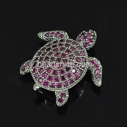 Necklace pendant small turtle pendant design cute animal inlay CZ wholesale pendants jewelry findings brass gift for friends