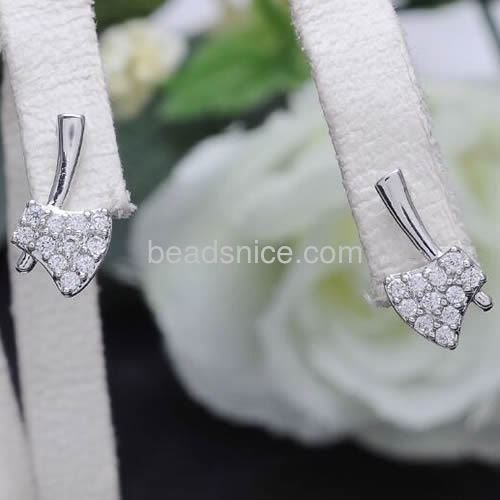 Earrings women axe stud earring design micro CZ pave wholesale fashionable jewelry components brass DIY gift for friends