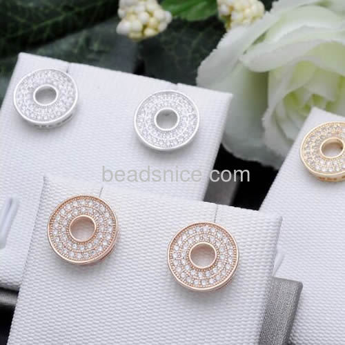 Round stud earrings women micro pave CZ vintage style wholesale fashion jewelry earring findings brass gift for friends