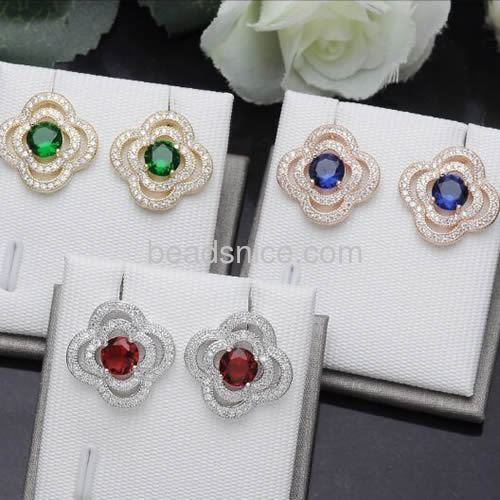Latest artificial earrings clover stud earring fit wedding party more color wholesale jewelry earring findings brass elegant gif