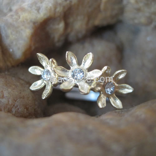 Silver sunflower ring personalized adjustable rings for women three flowers rings wholesale jewelry findings sterling silver