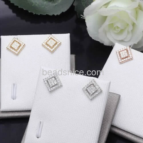 Latest model fashion earrings women charm stud earring inlay micro zircon wholesale jewelry components brass gift for her