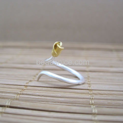 925 silver ring rose flower head personalized rings opening wholesale fashion jewelry components handmade gifts