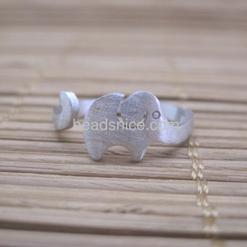 Lucky elephant ring tiny cute finger rings wholesale jewelry making supplies sterling silver handmade gift for friends