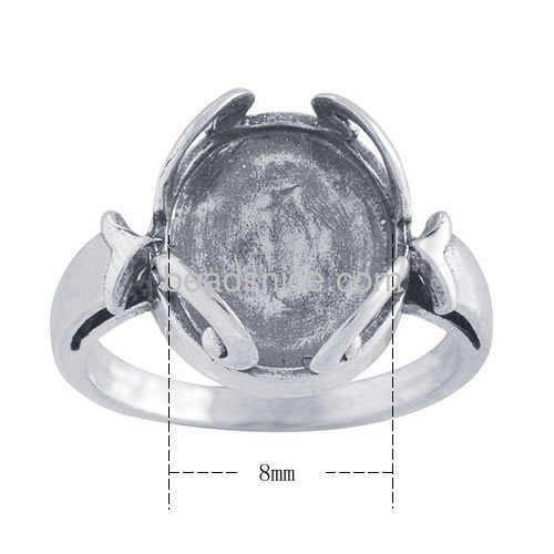 Silver ring base vintage ring blanks cabochon bezel mounting wholesale jewelry findings sterling silver DIY