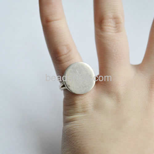 Silver ring base round rings blanks flat pad 6mm wholesale jewelry rings accessories sterling silver DIY