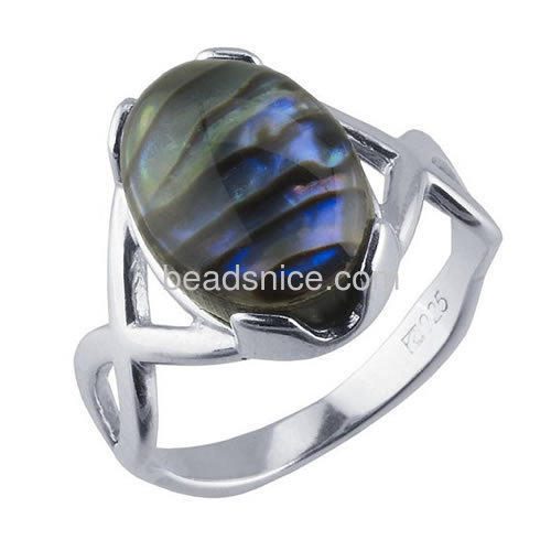 Gemstone ring base elegant rings prong mounting wholesale jewelry accessories sterling silver oval shape DIY