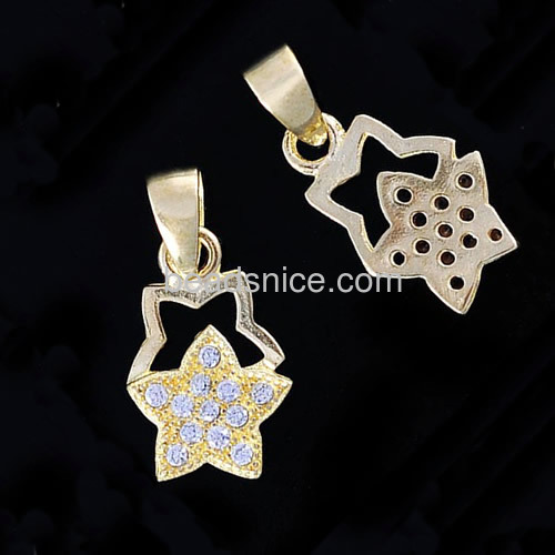 Charm pendant new design star pendants micro pave CZ wholesale pendant jewelry brass gift for friends