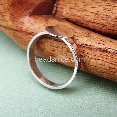 Silver ring blanks with 9mm base settings initial rings flat pad manual polishing wholesale jewelry accessories sterling silver