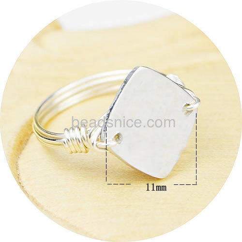 Sterling silver rings personalized filled wire wrapped ring with blanks flat pad wholesale jewelry making