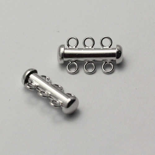 Metal clasp tube clasps 3 strand bar clasp for bracelet necklace wholesale jewelry findings sterling silver DIY